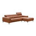 Bauman L-Shape Leather/Fabric Sofa
