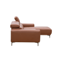 Bauman L-Shape Leather/Fabric Sofa