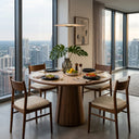 Strata Round - Walnut & Sintered Stone Round Dining Table