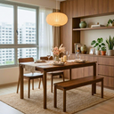 Kura Solid Walnut Dining Table 1600mm