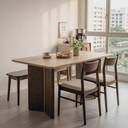 Strata Solid Walnut & Sintered Stone Dining Table 1600mm