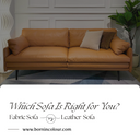 Modern brown leather sofa with cushions in a stylish living room setting showcasing the leather sofa option