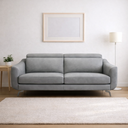 Barl Sofa by Giormani in premium gray leather with adjustable headrests in a minimalist living room.
