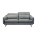 Barl Sofa by Giormani in premium gray leather with adjustable headrests in a minimalist living room.
