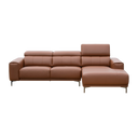 Bauman L-Shape Leather/Fabric Sofa