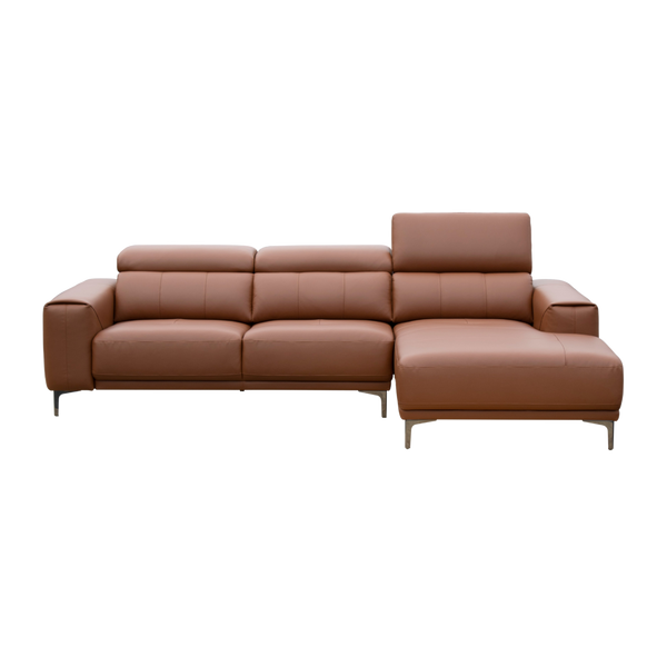 Bauman L-Shape Leather/Fabric Sofa