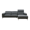 Bauman L-Shape Leather/Fabric Sofa