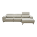 Bauman L-Shape Leather/Fabric Sofa