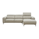 Bauman L-Shape Leather/Fabric Sofa