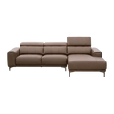 Bauman L-Shape Leather/Fabric Sofa