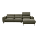 Bauman L-Shape Leather/Fabric Sofa