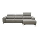 Bauman L-Shape Leather/Fabric Sofa