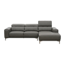 Bauman L-Shape Leather/Fabric Sofa