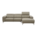 Bauman L-Shape Leather/Fabric Sofa