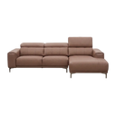 Bauman L-Shape Leather/Fabric Sofa