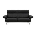 Black baxter full semi-aniline leather sofa