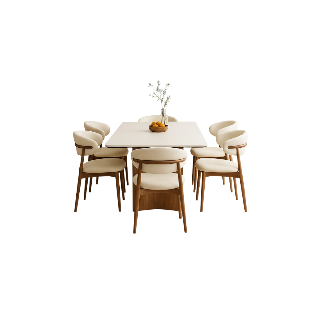Capri Ivory Ceramic Dining Table Set – Born in Colour