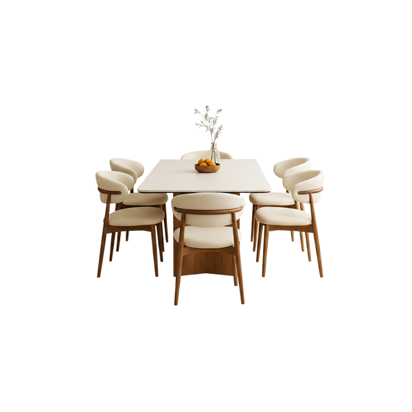 Capri Ivory Ceramic Dining Table Set – Born in Colour