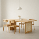 Kanto Oak Dining Table with Rattan (Clearance)