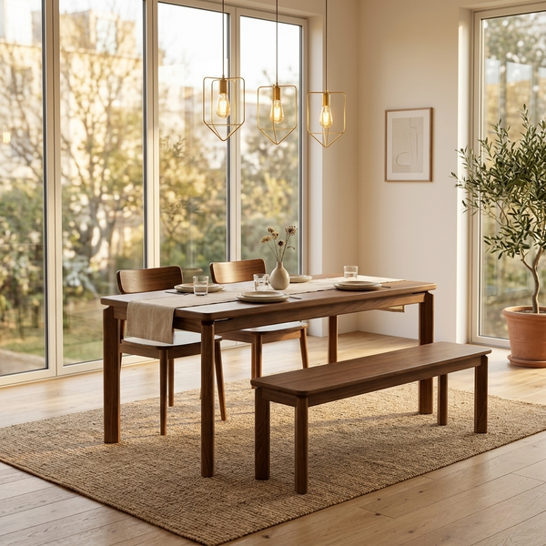 Kura Solid Walnut Dining Table 1800mm