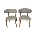 Traver Walnut+Dark Grey Dining Chair 2pcs Bundle (Clearance)