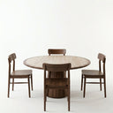 Strata Round - Walnut & Sintered Stone Round Dining Table
