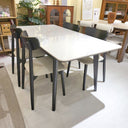 Tadio Extendable Ceramic+Wooden Dining Set with 4 Chairs (1.3-1.6m) (Clearance)