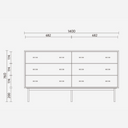 VOET Wide 6 Drawers Cabinet