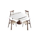 Capri Ivory Ceramic Round Extendable Dining Table Set