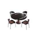 Capri Ebony Ceramic Round Extendable Dining Table Set