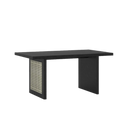 Kanto Oak Dining Table with Rattan, Ebony (Clearance)