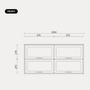 DEN FIKA 4 Door Glass Cabinet C
