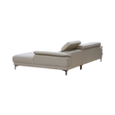 CODA cream leather L Shape Sofa with adjustable headrests and sleek metal legs