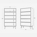 Nova Retro 5 Drawer Cabinet
