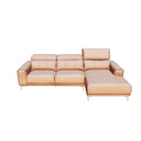 Bauman L-Shape Leather/Fabric Sofa