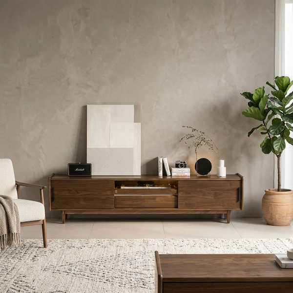 Senu Solid Walnut TV Console