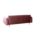 CODA full leather sofa in brown shown from the back with modern wooden legs