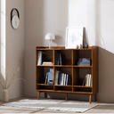 Born in Colour Patina Book shelf cabinet wooden mid-century style with multiple compartments in a modern room