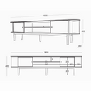 Verso Walnut Living TV Console 1800