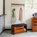 Born in Colour wooden and metal clothes rack with hanger and cushioned bench for organised entryway storage