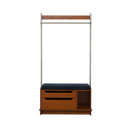 Born in Colour wooden hall stand hanger with cushioned bench and storage drawers in dark finish