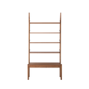 Born in Colour wooden shelf with multiple tiers and bench-style base in natural finish