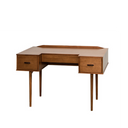 Born in Colour wooden study desk with two drawers and tapered legs in a mid-century modern style
