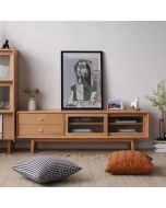 Guri Oak Scandinavian Solid Wood See Through TV Cabinet 1500