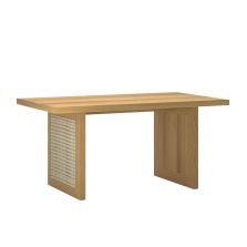 Kanto Oak Dining Table with Rattan (Natural) (Super Sale)