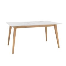 Dix Ceramic Dining Table (Wooden Legs)