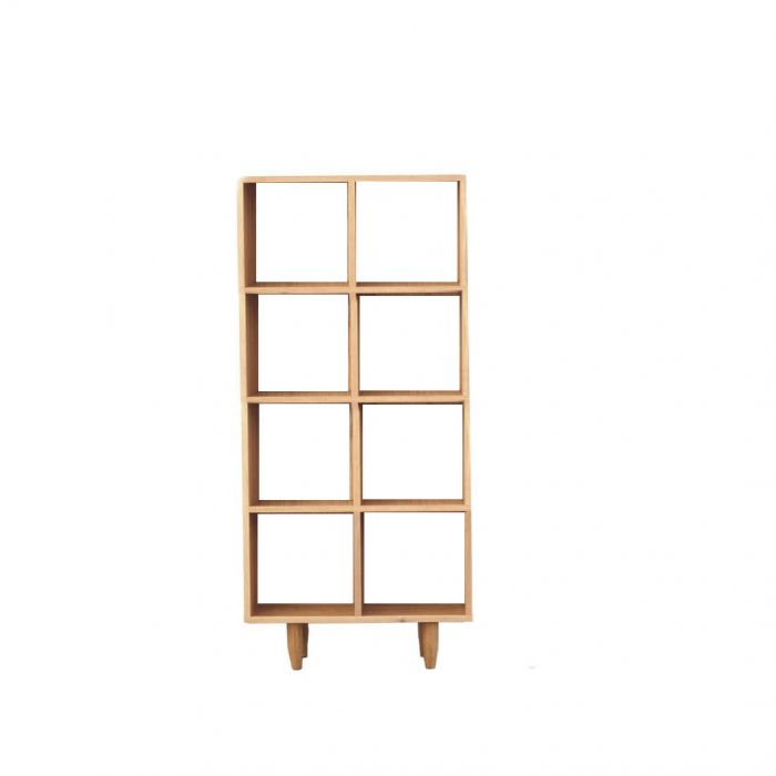 Guri Oak Scandinavian Tall Bookshelf (8 Box)