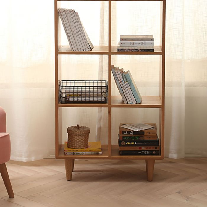 Guri Oak Scandinavian Tall Book Shelf (6 Box)