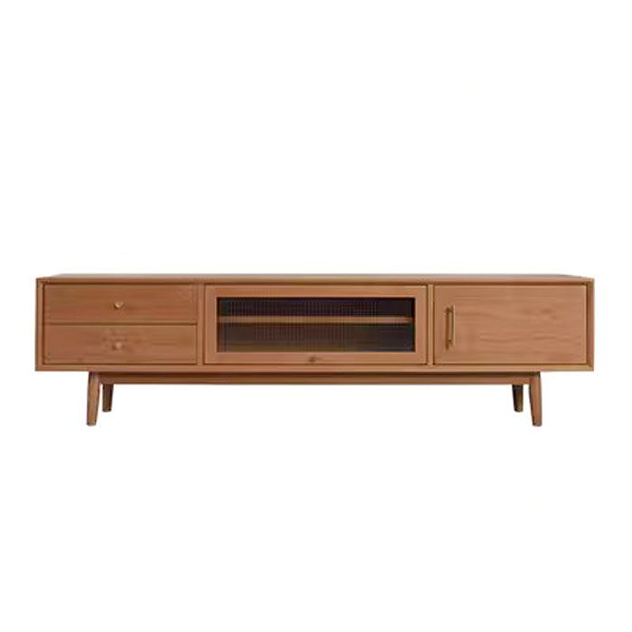 Guri Oak Scandinavian Solid Wood See Through TV Cabinet 1800