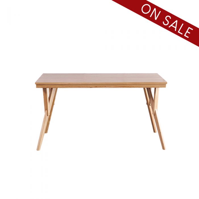 Guri Oak Fork Leg Solid Wood Dining Table (1400) (Clearance Display Pcs)